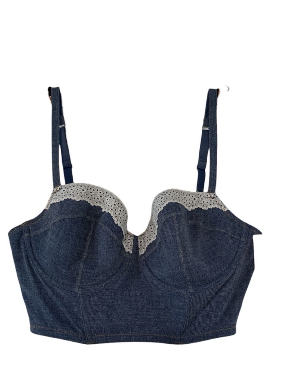 Colsie denim longline bralette NWT